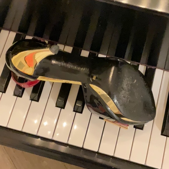 Gianni Bini magnificent shoes size 6 black burgundy and gold - Picture 4 of 12